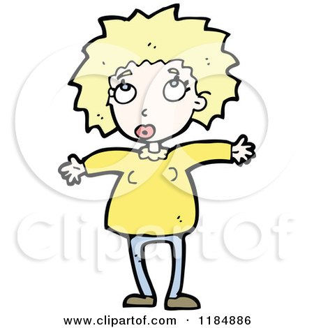 Cartoon of a Girl - Royalty Free Vector Illustration by lineartestpilot