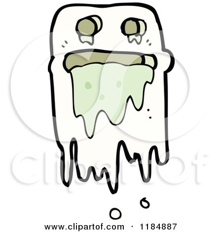 Cartoon of a Melting Ghoul - Royalty Free Vector Illustration by lineartestpilot