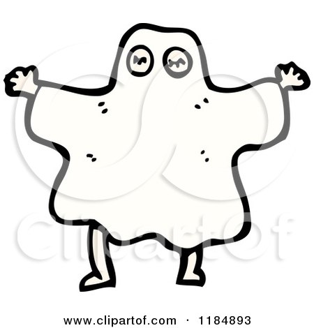 Cartoon of a Child in a Ghost Costume - Royalty Free Vector Illustration by lineartestpilot