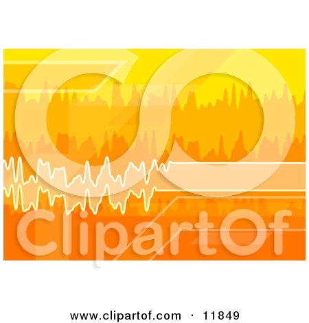 Orange, White and Yellow Sound Waves Clipart Illustration by AtStockIllustration