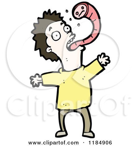 Cartoon of a Man with a Monster Tongue - Royalty Free Vector Illustration by lineartestpilot