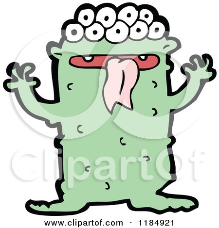 Cartoon of a Multi-Eyed Monster - Royalty Free Vector Illustration by lineartestpilot