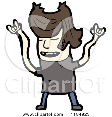 Cartoon of a Man Wearing an Elvis Hairdo - Royalty Free Vector Illustration by lineartestpilot