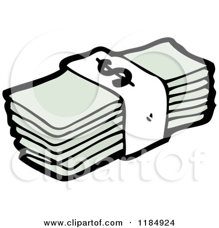 Cartoon of a Stack of Money - Royalty Free Vector Illustration by  lineartestpilot #1184924