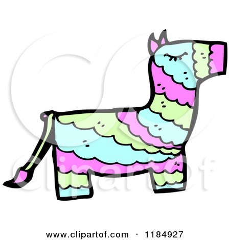 Cartoon of a Mexican Donkey Pinata - Royalty Free Vector Illustration by lineartestpilot