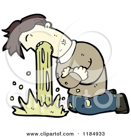 Cartoon of a Man Vomiting - Royalty Free Vector Illustration by  lineartestpilot #1184933