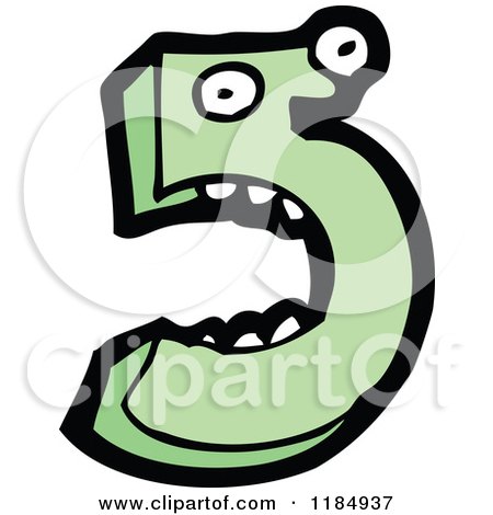Cartoon of the Number 5 - Royalty Free Vector Illustration by lineartestpilot