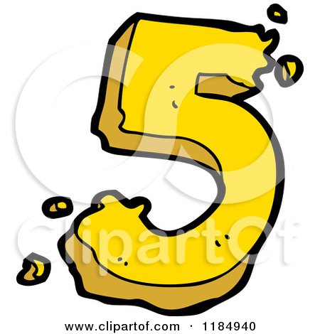 Cartoon of the Number 5 - Royalty Free Vector Illustration by lineartestpilot