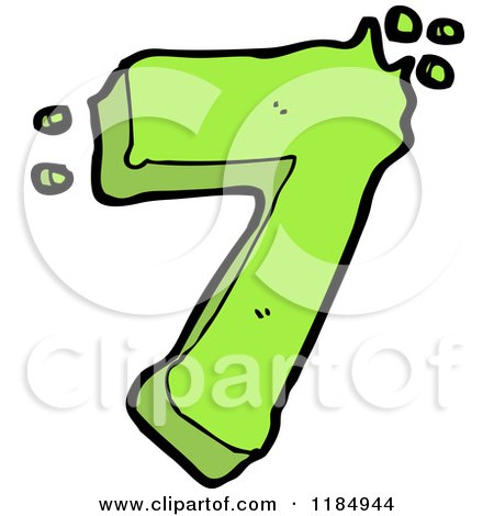 Cartoon of the Number 7 - Royalty Free Vector Illustration by lineartestpilot