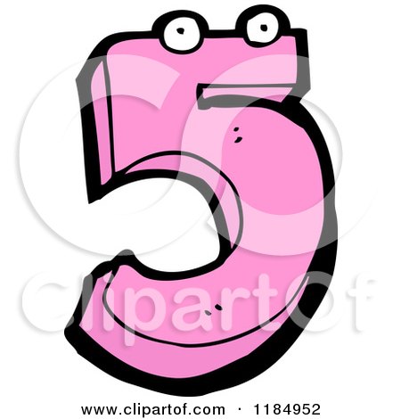 Cartoon of the Number 5 Mascot - Royalty Free Vector Illustration by lineartestpilot
