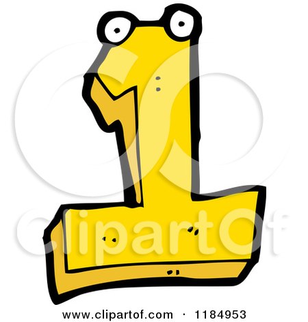 Cartoon of the Number 1 Mascot - Royalty Free Vector Illustration by lineartestpilot