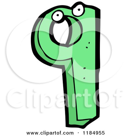 Cartoon of the Number 9 Mascot - Royalty Free Vector Illustration by lineartestpilot