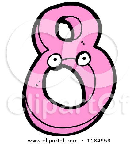 Cartoon of the Number 8 Mascot - Royalty Free Vector Illustration by lineartestpilot