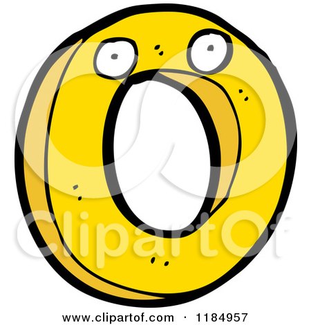 Cartoon of the Number 0 Mascot - Royalty Free Vector Illustration by lineartestpilot