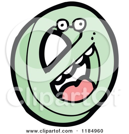 Cartoon of the Number Zero with Eyes - Royalty Free Vector Illustration by lineartestpilot