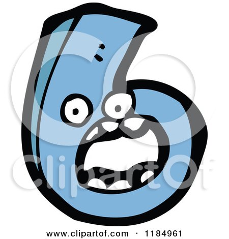 Cartoon of the Number 6 - Royalty Free Vector Illustration by lineartestpilot