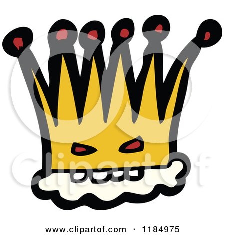 Cartoon of a Skull Crown - Royalty Free Vector Illustration by lineartestpilot