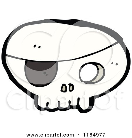 Cartoon of a Pirate Skull with an Eyepatch - Royalty Free Vector Illustration by lineartestpilot