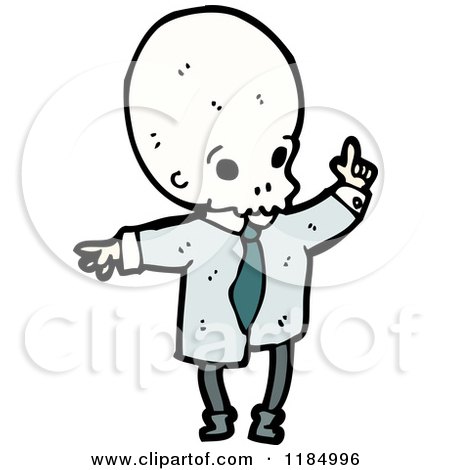 Cartoon of a Skull Head Wearing a Suit - Royalty Free Vector Illustration by lineartestpilot