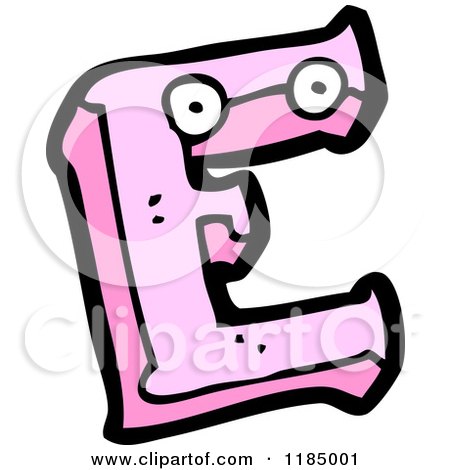 Cartoon of the Letter E with Eyes - Royalty Free Vector Illustration by lineartestpilot