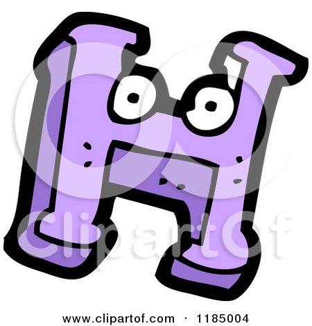 Cartoon of the Letter H with Eyes - Royalty Free Vector Illustration by lineartestpilot
