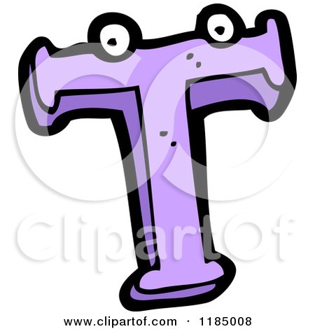 Cartoon of the Letter T with Eyes - Royalty Free Vector Illustration by lineartestpilot