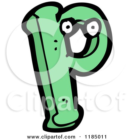 Cartoon of the Letter P with Eyes - Royalty Free Vector Illustration by lineartestpilot