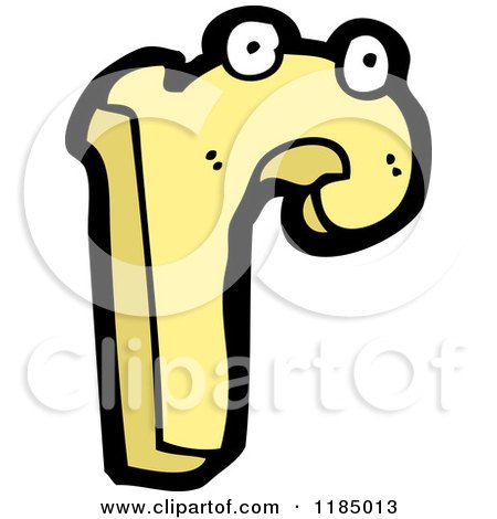 Cartoon of the Letter R with Eyes - Royalty Free Vector Illustration by lineartestpilot