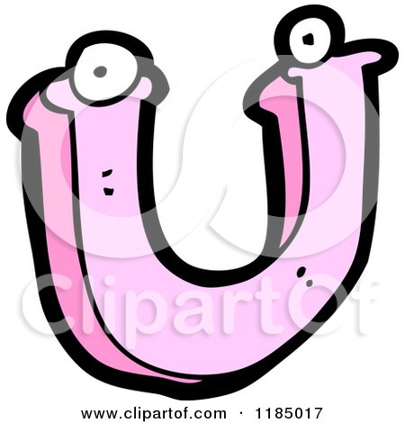 Cartoon of the Letter U with Eyes - Royalty Free Vector Illustration by lineartestpilot