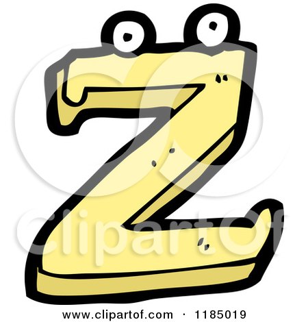Cartoon of the Letter Z with Eyes - Royalty Free Vector Illustration by lineartestpilot