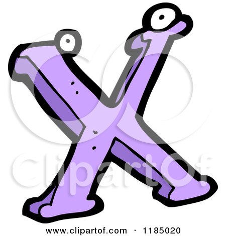 Cartoon of the Letter X with Eyes - Royalty Free Vector Illustration by lineartestpilot