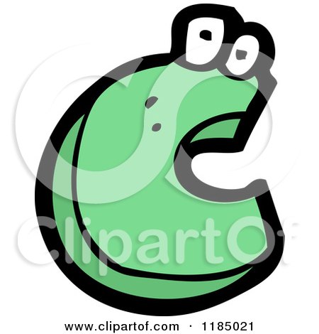 Cartoon of the Letter C with Eyes - Royalty Free Vector Illustration by lineartestpilot