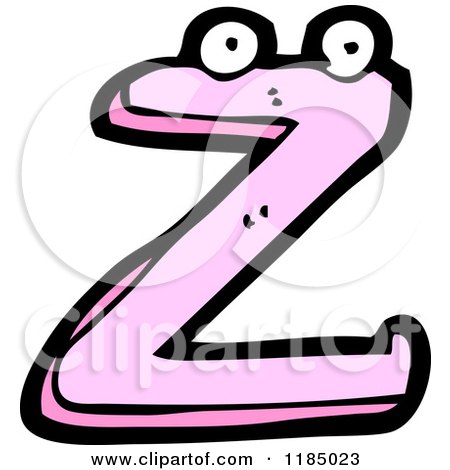 Cartoon of the Letter Z with Eyes - Royalty Free Vector Illustration by lineartestpilot