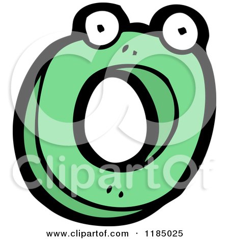 Cartoon of the Letter O with Eyes - Royalty Free Vector Illustration by lineartestpilot
