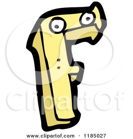 Cartoon of the Letter F with Eyes - Royalty Free Vector Illustration by lineartestpilot
