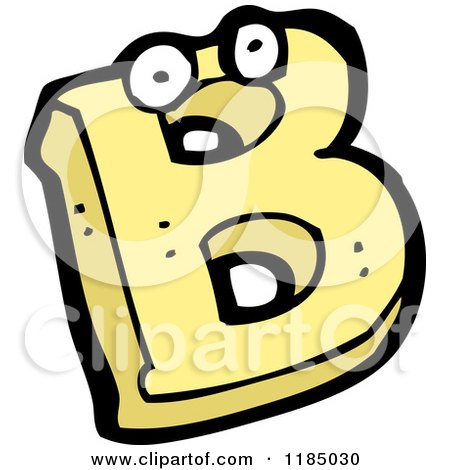 Cartoon of the Letter B with Eyes - Royalty Free Vector Illustration by lineartestpilot