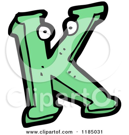 Cartoon of the Letter K with Eyes - Royalty Free Vector Illustration by lineartestpilot