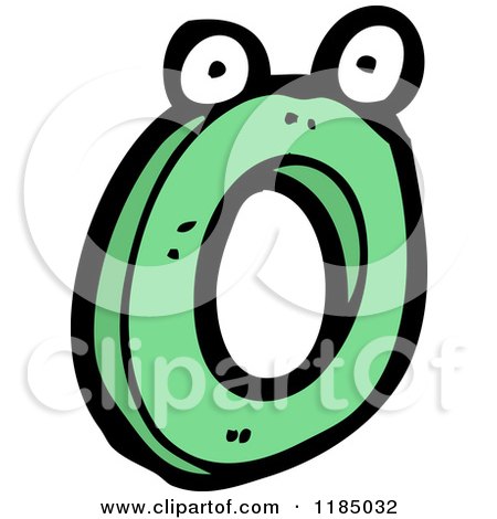 Cartoon of the Letter O with Eyes - Royalty Free Vector Illustration by lineartestpilot