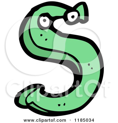 Cartoon of the Letter S with Eyes - Royalty Free Vector Illustration by lineartestpilot
