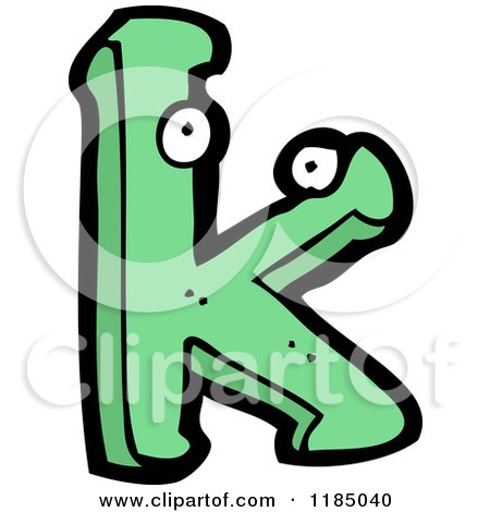 Cartoon of the Letter K with Eyes - Royalty Free Vector Illustration by lineartestpilot