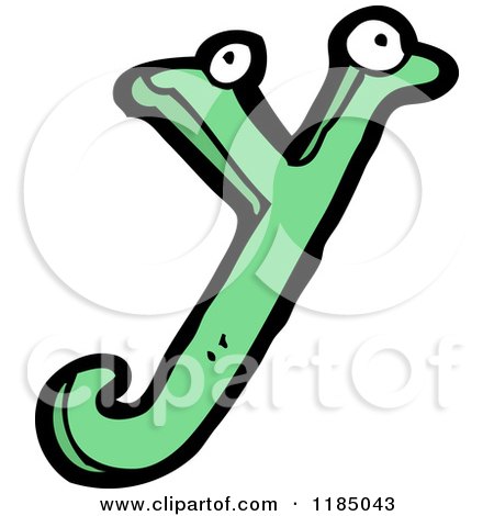 Cartoon of the Letter Y with Eyes - Royalty Free Vector Illustration by lineartestpilot
