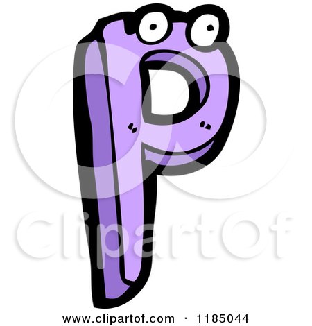 Cartoon of the Letter P with Eyes - Royalty Free Vector Illustration by lineartestpilot