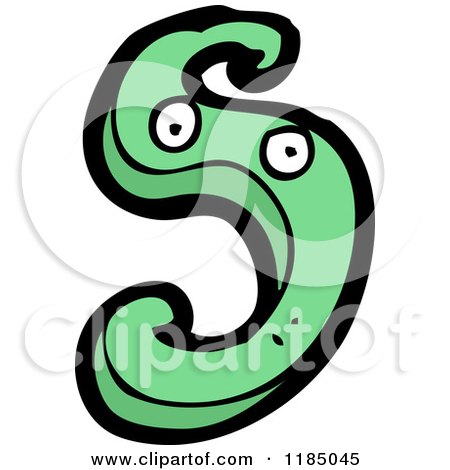 Cartoon of the Letter S with Eyes - Royalty Free Vector Illustration by lineartestpilot