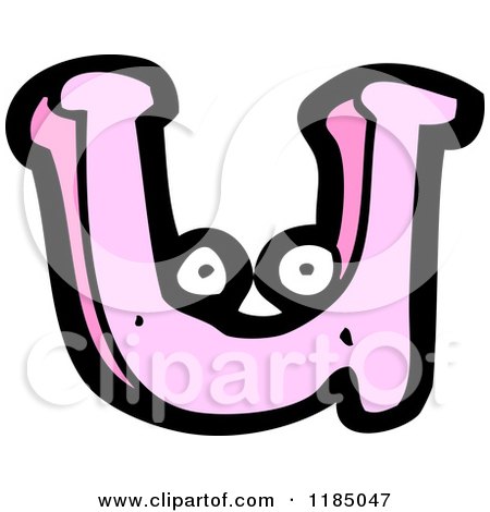 Cartoon of the Letter U with Eyes - Royalty Free Vector Illustration by lineartestpilot