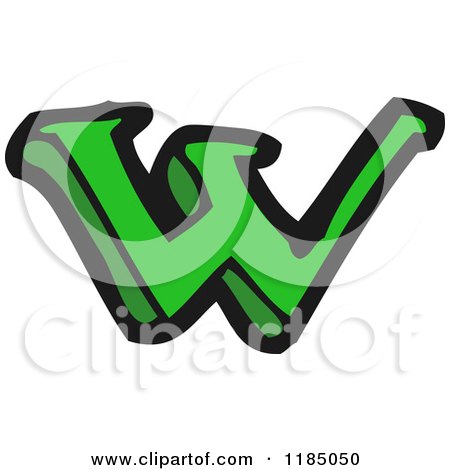 Cartoon of the Letter W - Royalty Free Vector Illustration by lineartestpilot