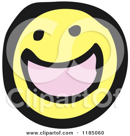 Cartoon of a Yellow Round Face - Royalty Free Vector Illustration by lineartestpilot