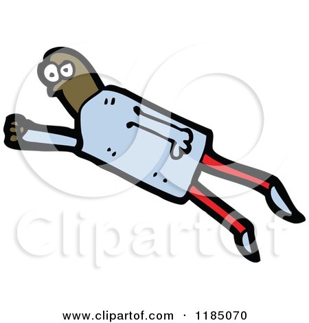 Cartoon of a Flying Man - Royalty Free Vector Illustration by lineartestpilot