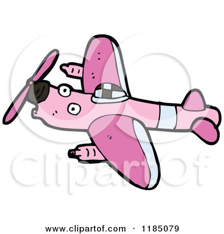 Cartoon of a Prop Plane - Royalty Free Vector Illustration by  lineartestpilot #1179301