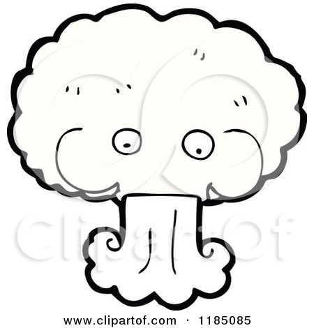 Cartoon of a Cloud Blowing - Royalty Free Vector Illustration by lineartestpilot