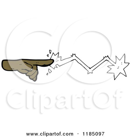 Cartoon of a Hand with a Lightning Bolt - Royalty Free Vector Illustration by lineartestpilot